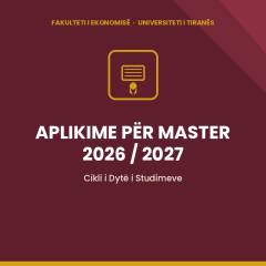 Vijojnë aplikimet për studimet e Ciklit të Dytë, Master, Viti Akademik 2026-2027!